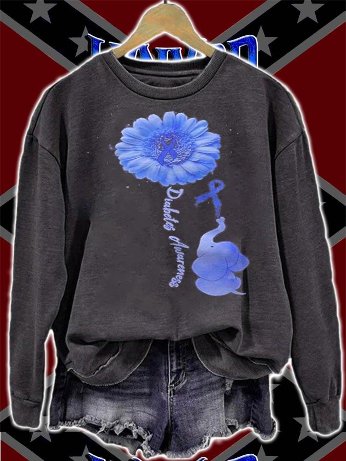 Cute Elephants Sunflower Diabetes Awareness Shirt t-shirt sweatshirt