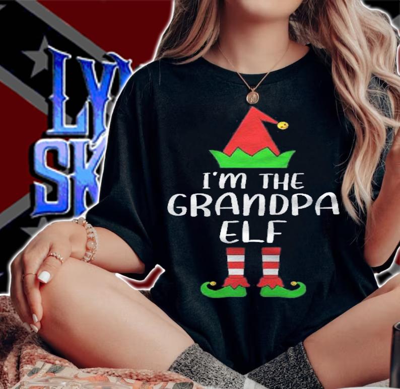 Funny Matching Family Im The Grandpa Elf Christmas Shirt t-shirt woman shirt