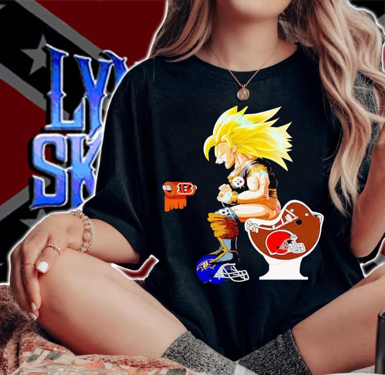 Son Goku Toilet Cleveland Browns Baltimore Ravens Pittsburgh Steelers t-shirt
