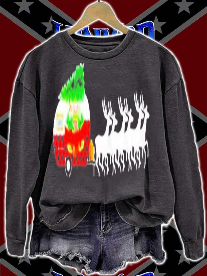 Camping Christmas Reindeer T-Shirt sweatshirt