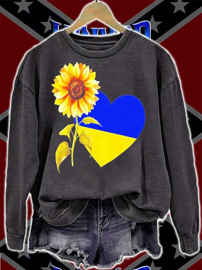 I Stand With Ukraine Sunflower Support Ukraine Ukrainian T-Shirt sweatshirt