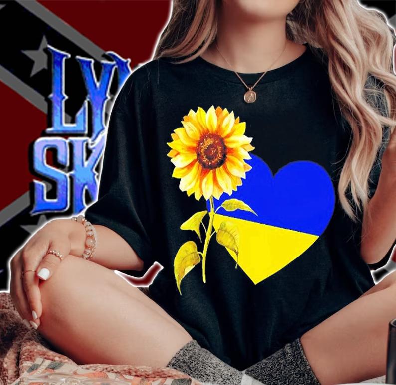 I Stand With Ukraine Sunflower Support Ukraine Ukrainian T-Shirt woman shirt