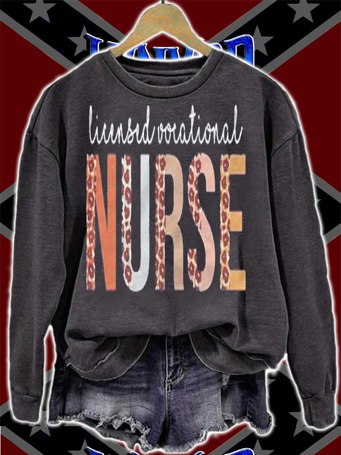 Leopard Lvn Licensed Vocational Nurse Healthcare Workers Shirt sweatshirt
