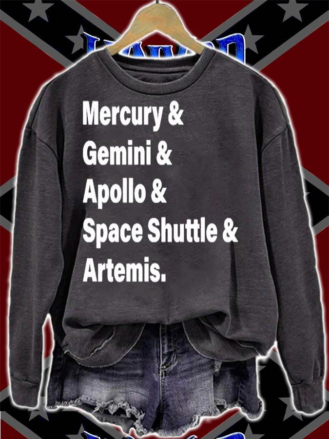 Mercury Gemini Apollo Space Shuttle Artemis T-Shirt sweatshirt