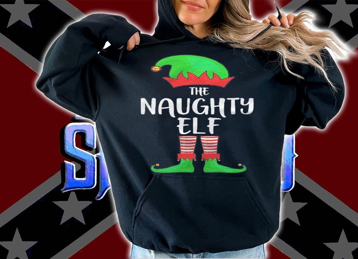 Naughty Elf Christmas Party Matching Family Group Pajama Shirt hoodie