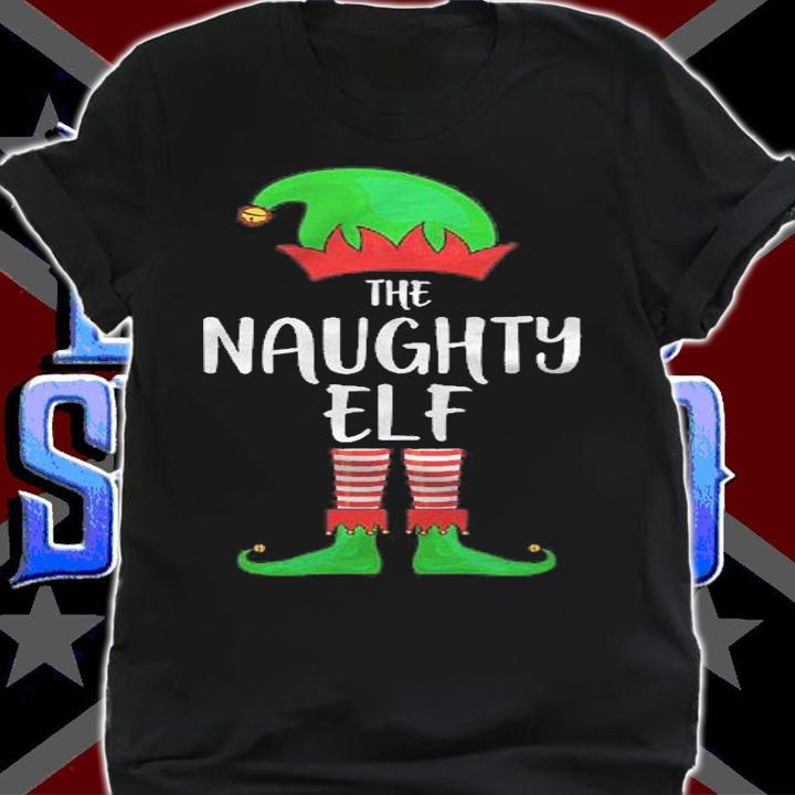 Naughty Elf Christmas Party Matching Family Group Pajama Shirt shirt