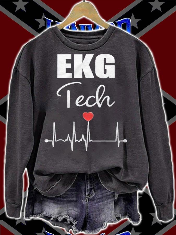 Ekg Tech Heartbeat Heart Shirt sweatshirt