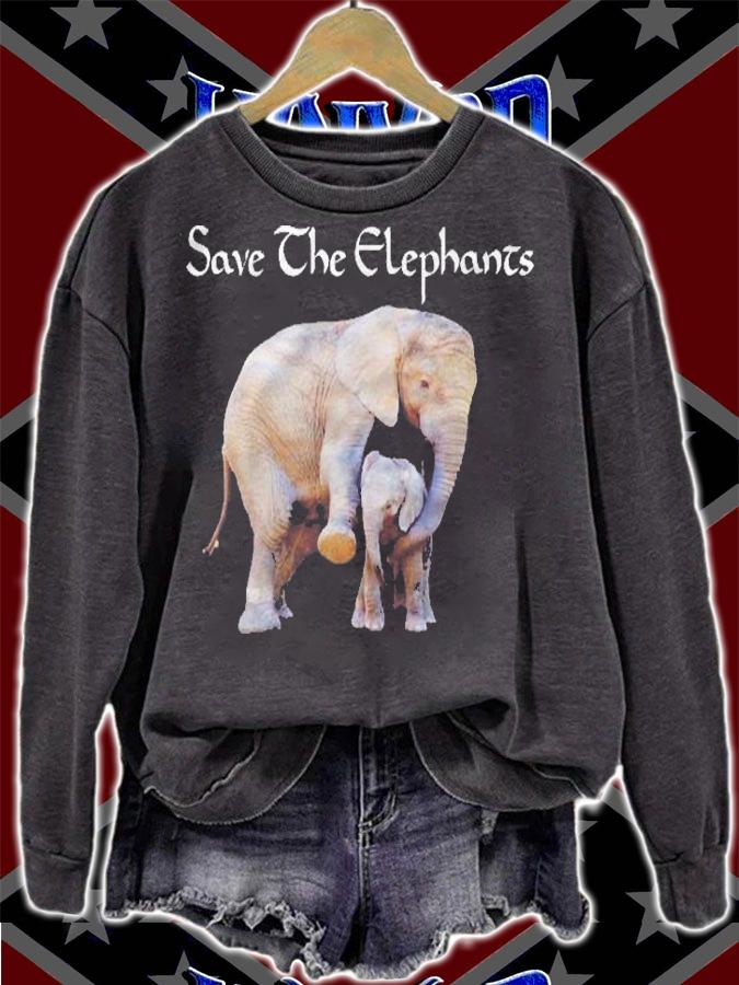 Save The Elephants Largest Existing Land Animals Pullover Shirt