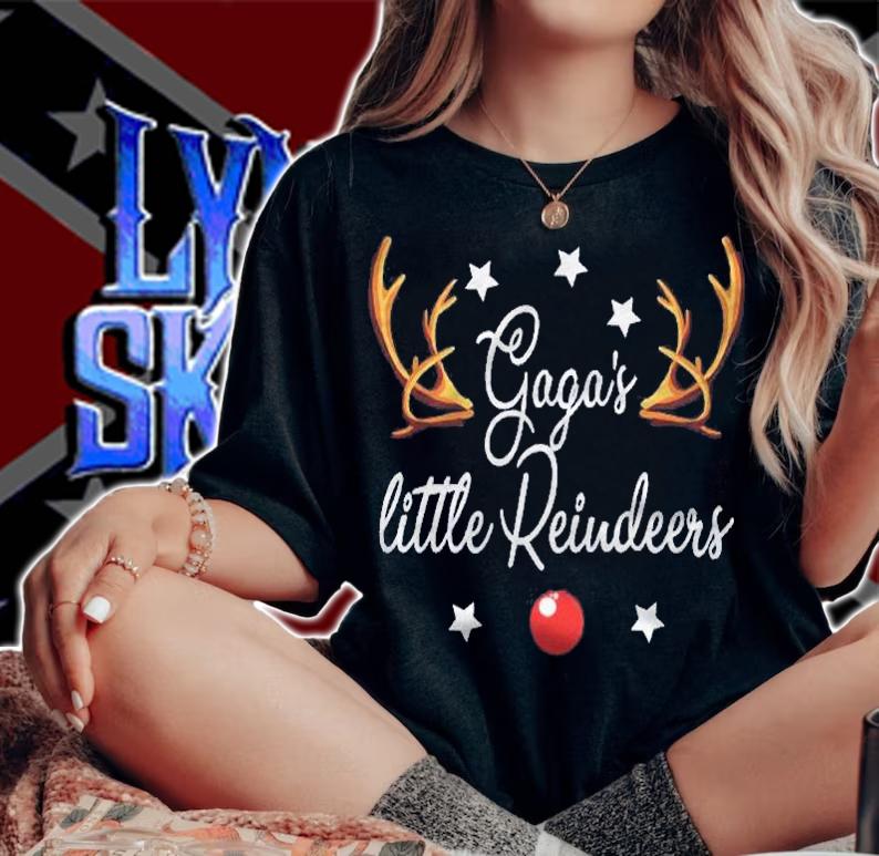 Gagas Little Reindeers Funny Reindeers Christmas Shirt woman shirt
