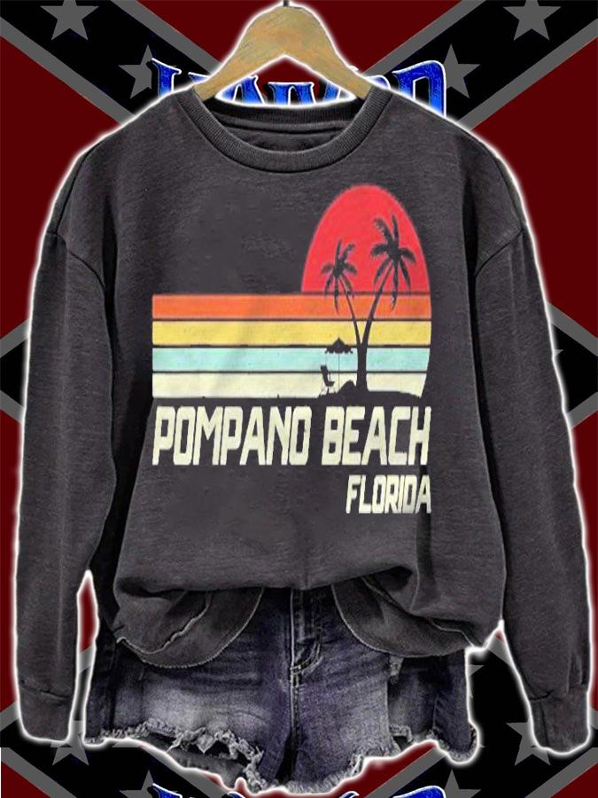Summer Vacation Vintage Florida Pompano Beach T-shirt