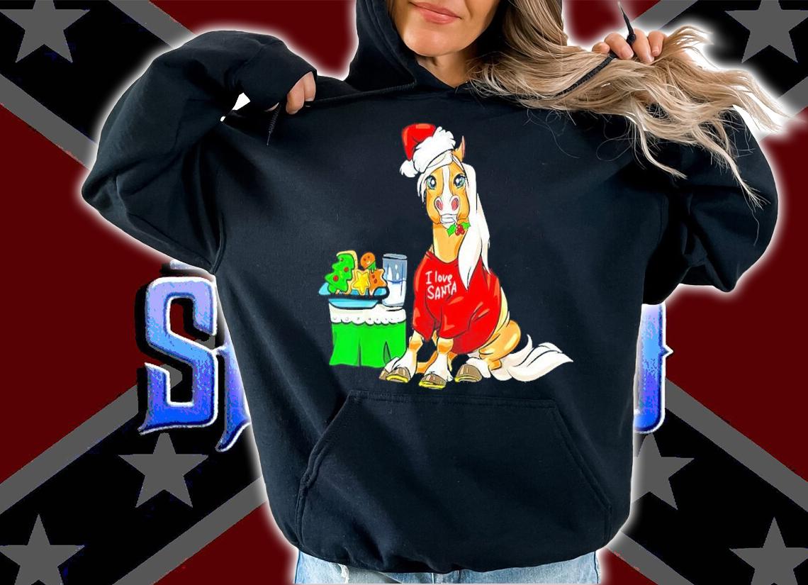 Haflinger Horse I Love Santa Christmas Shirt hoodie