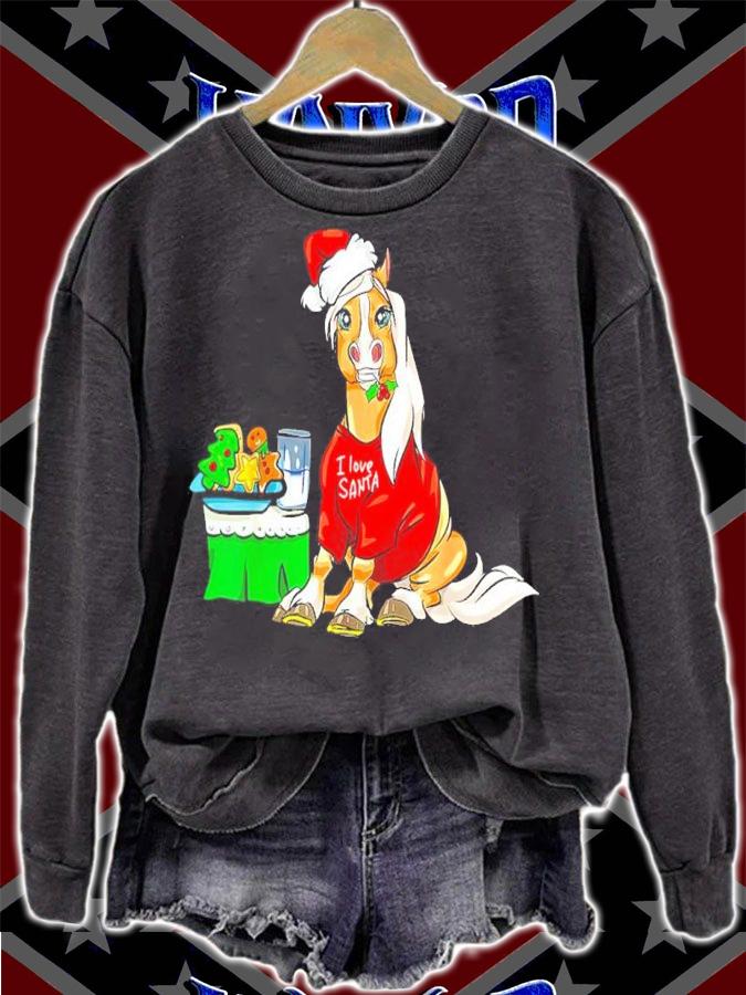 Haflinger Horse I Love Santa Christmas Shirt sweatshirt