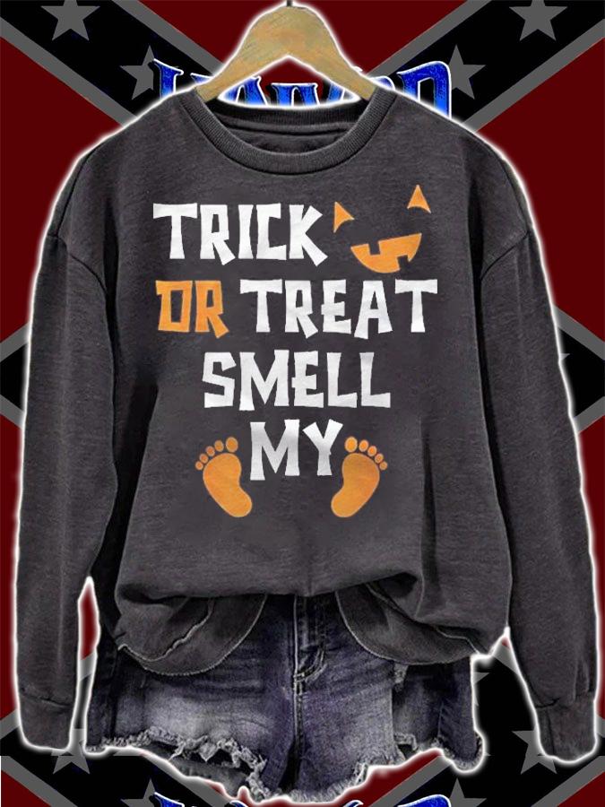 Trick Or Treat Smell My Feet Funny Kids Halloween Shirt