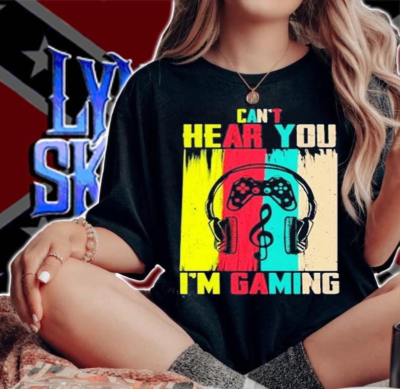 Can't Hear You I'm Gaming Colorful Gamer T-Shirt