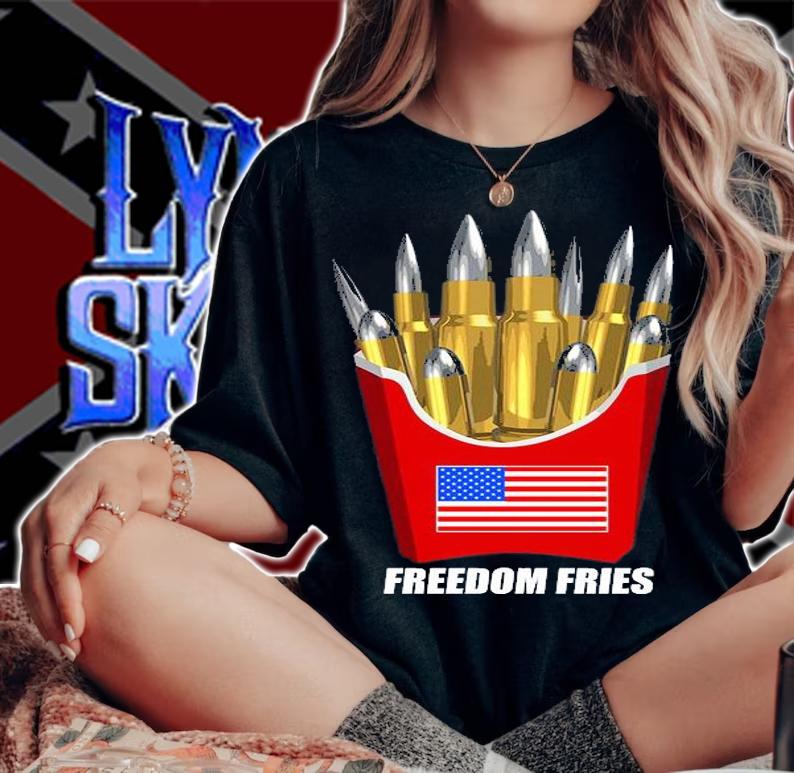 Freedom Fries American Flag T-Shirt woman shirt