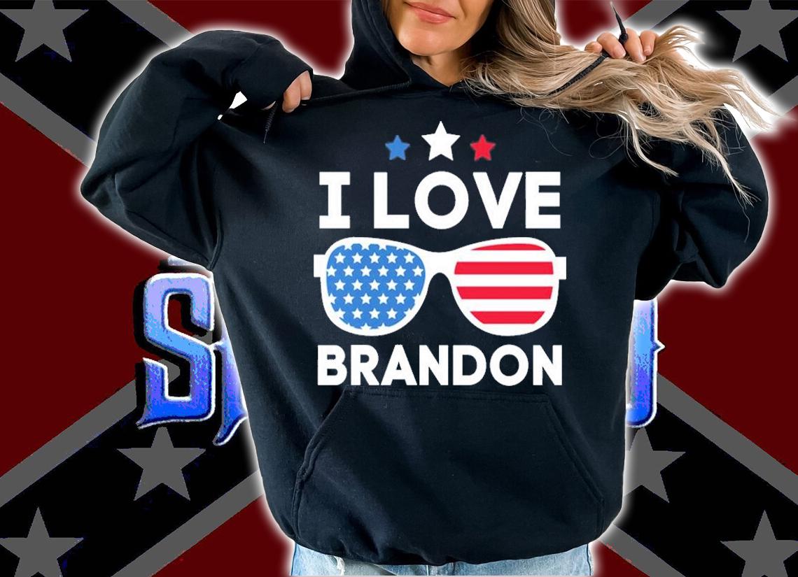 I Love Brandon Sunglasses USA Flag T-Shirt