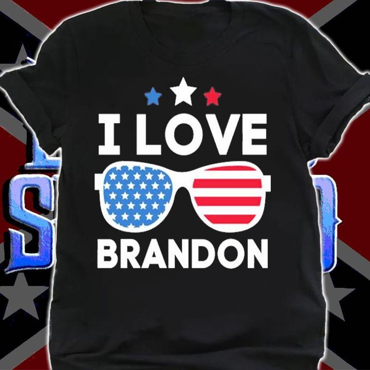I Love Brandon Sunglasses USA Flag T-Shirt