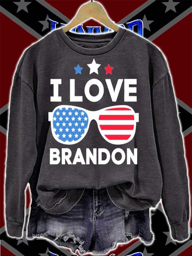 I Love Brandon Sunglasses USA Flag T-Shirt