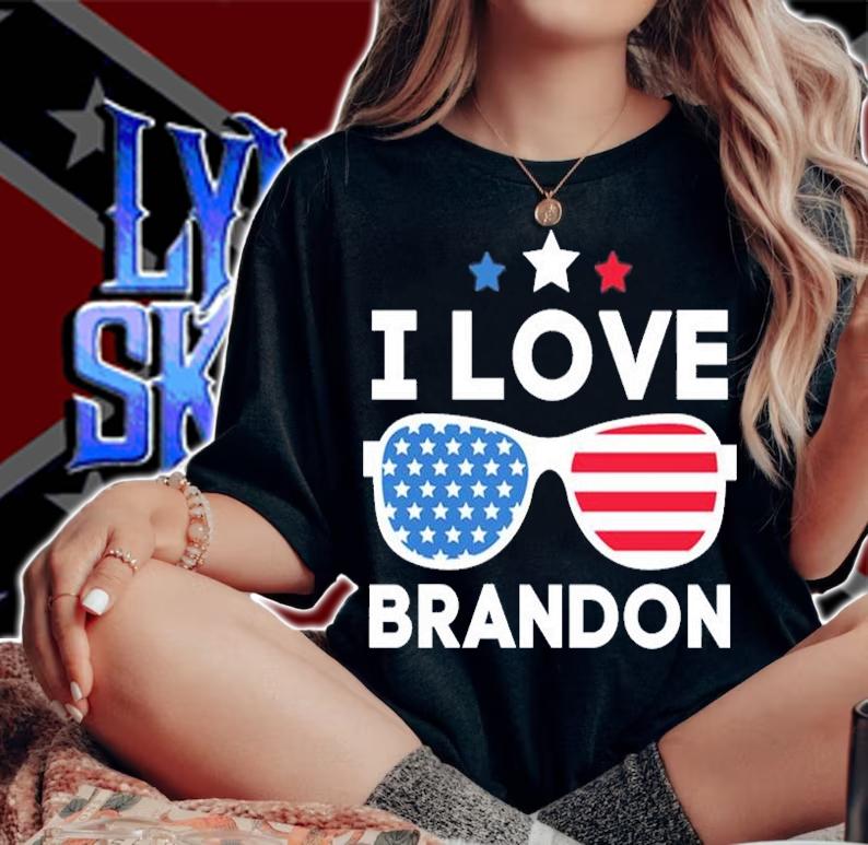 I Love Brandon Sunglasses USA Flag T-Shirt