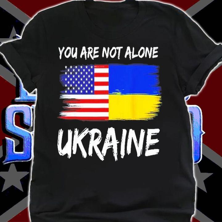 I Stand With Ukraine Flag American Flag Support Ukraine Peace Ukraine T-Shirt