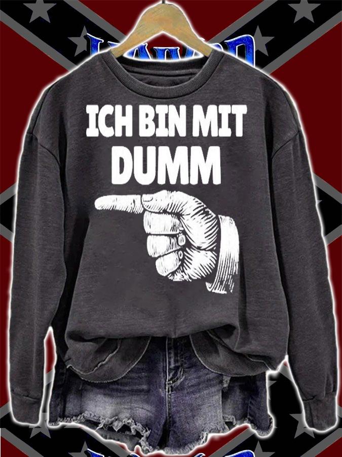 Ich Bin Mit Dumm German Finger Left Funny Im With Stupid T-Shirt