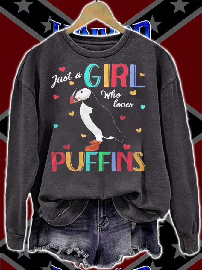 Just A Girl Who Loves Puffins Shirt Puffin Gift Shirt sweatshirt