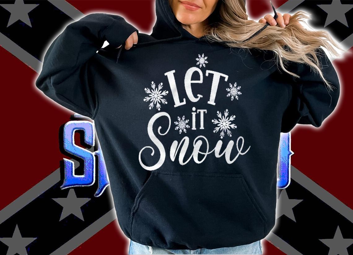 Let It Snow Positive Slogan Inscription Black And White Shirt