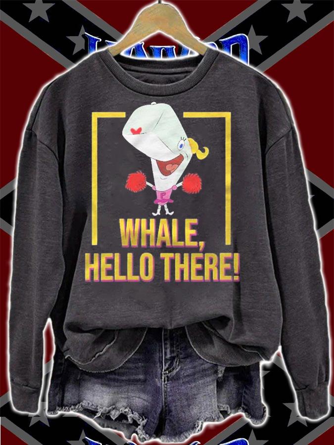 Mademark X Spongebob Squarepants Pearl Krabs Whale Hello There! V-Neck shirt sweatshirt