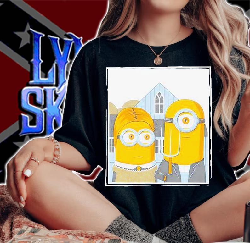 Minions American Gothic Minion Parody T-Shirt woman shirt