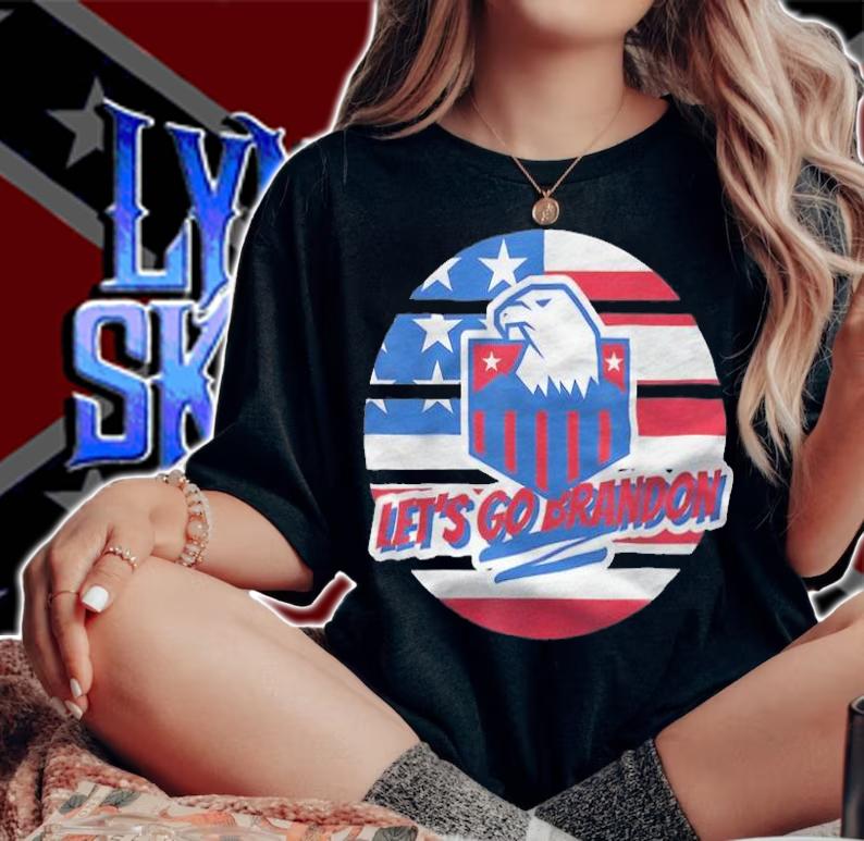 Official lets Go Brandon Eagle Conservative USA Flag T-Shirt woman shirt