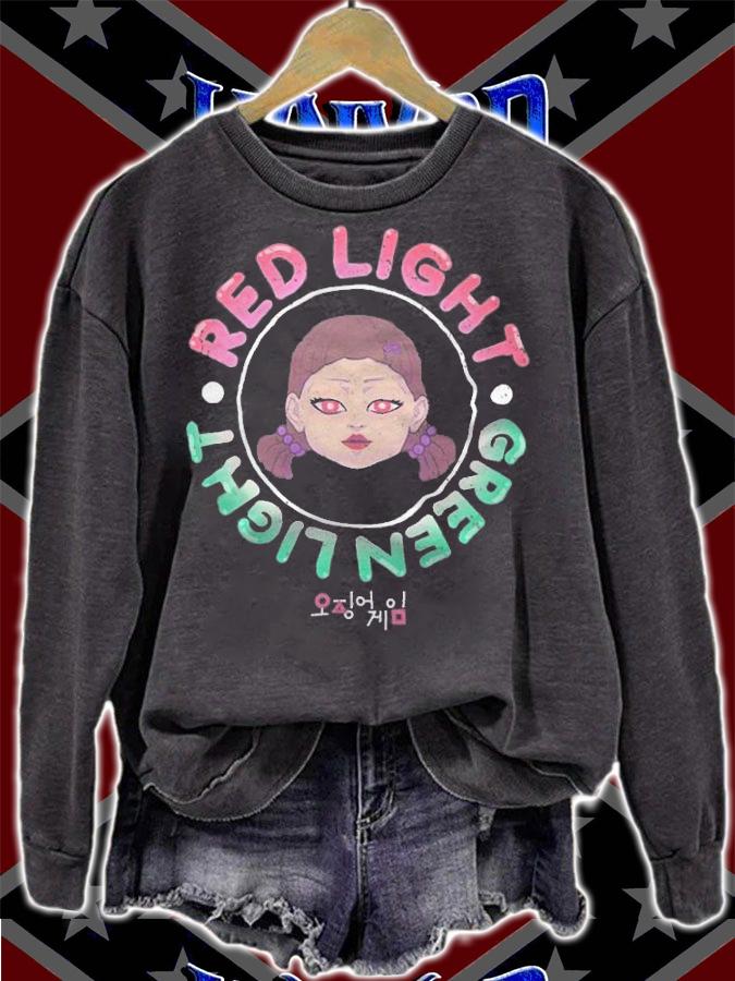 Squid Game red light green light stamp T-shirt sweatshirt
