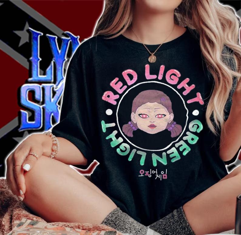 Squid Game red light green light stamp T-shirt woman shirt