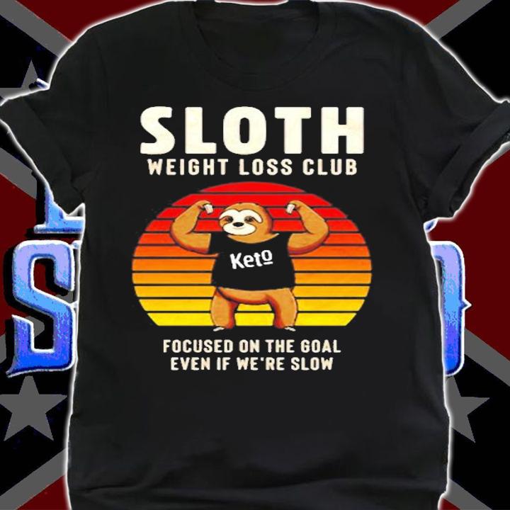 Vintage Sloth Weight Loss Club Focused On The Goal T-Shirt shirt