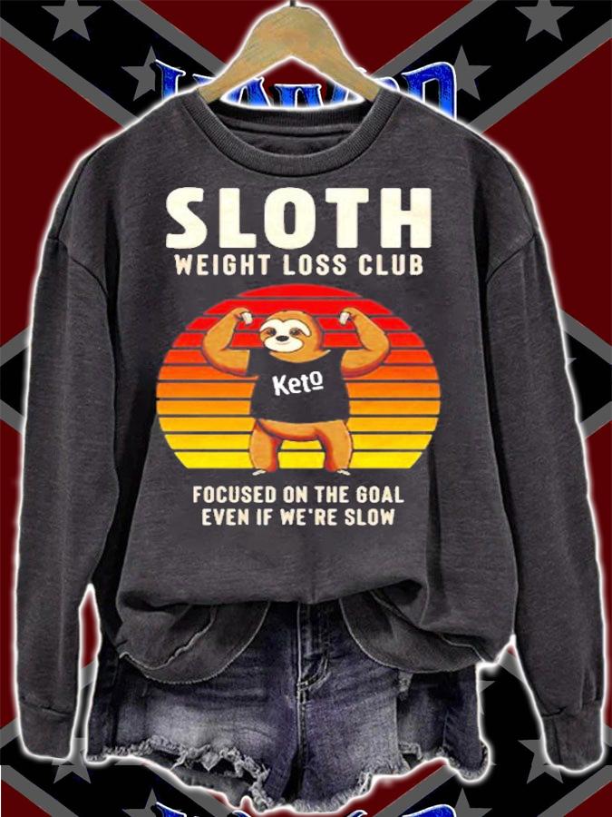 Vintage Sloth Weight Loss Club Focused On The Goal T-Shirt sweatshirt