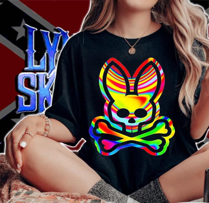 Psychedelic Bunny Psycho Bunny T-Shirt woman shirt