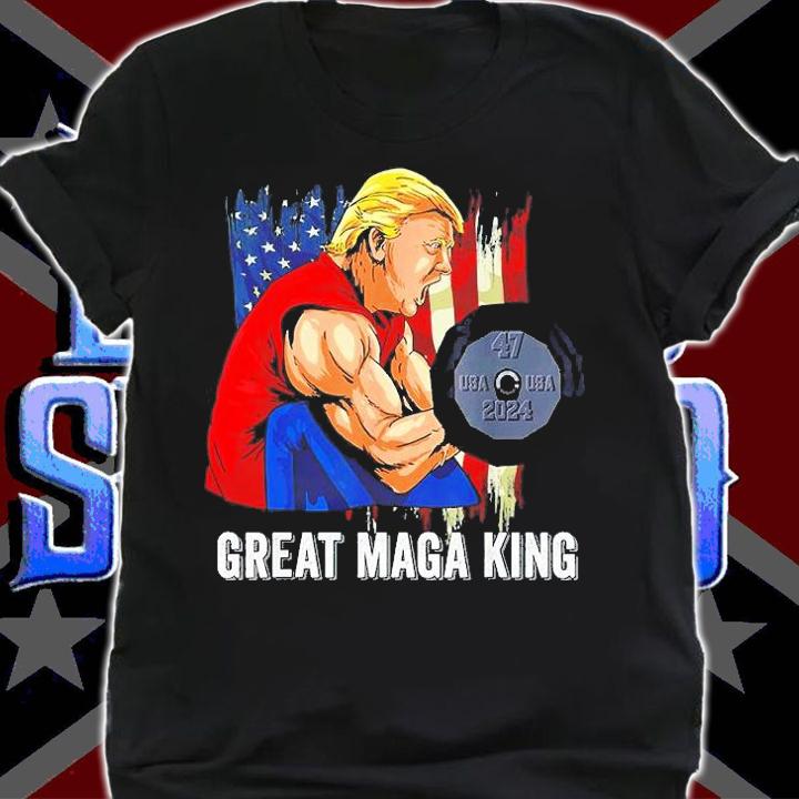 Vintage Old The Great MAGA King Ultra MAGA Patriotic Flag US T-Shirt