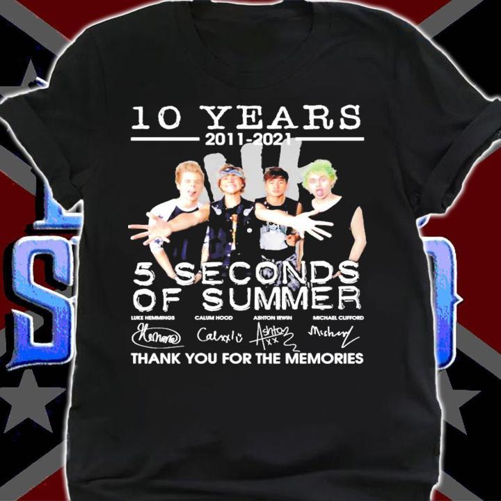 10 years 2011 2021 5 seconds of summer signature t-shirt shirt