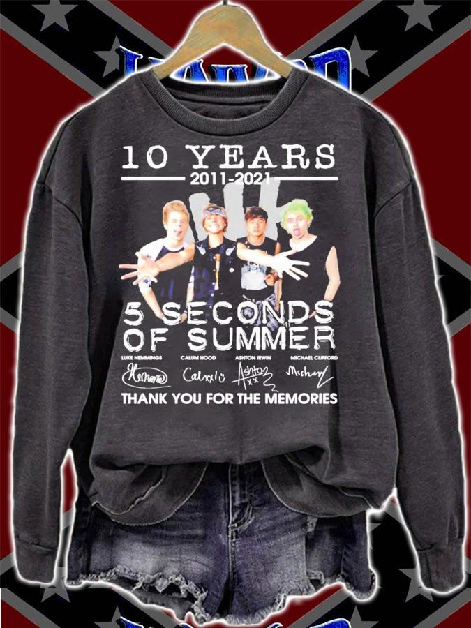 10 years 2011 2021 5 seconds of summer signature t-shirt sweatshirt