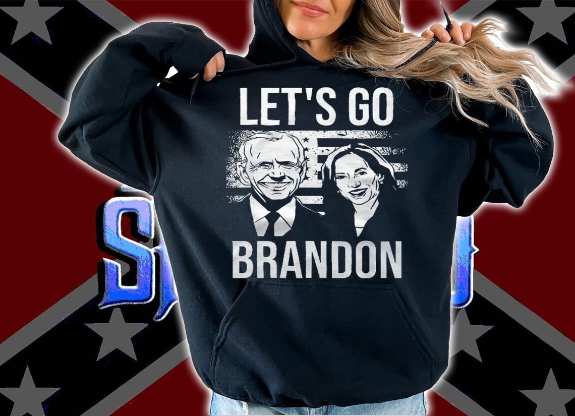 F Joe Biden let's Go Brandon Biden Conservative Anti Liberal USA Flag Impeach Biden T-Shirt hoodie