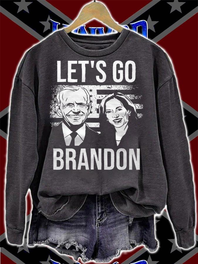 F Joe Biden let's Go Brandon Biden Conservative Anti Liberal USA Flag Impeach Biden T-Shirt sweatshirt