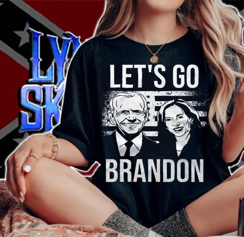 F Joe Biden let's Go Brandon Biden Conservative Anti Liberal USA Flag Impeach Biden T-Shirt woman shirt
