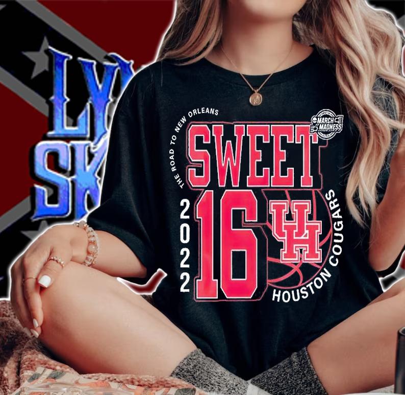 Houston Cougars March Madness Sweet 16 NCAA The Road To New Orleans 2022 T-Shirt