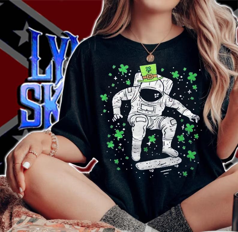 Irish Astronaut Skater Shirt Galaxy Skateboard Space Boy Shirt woman shirt