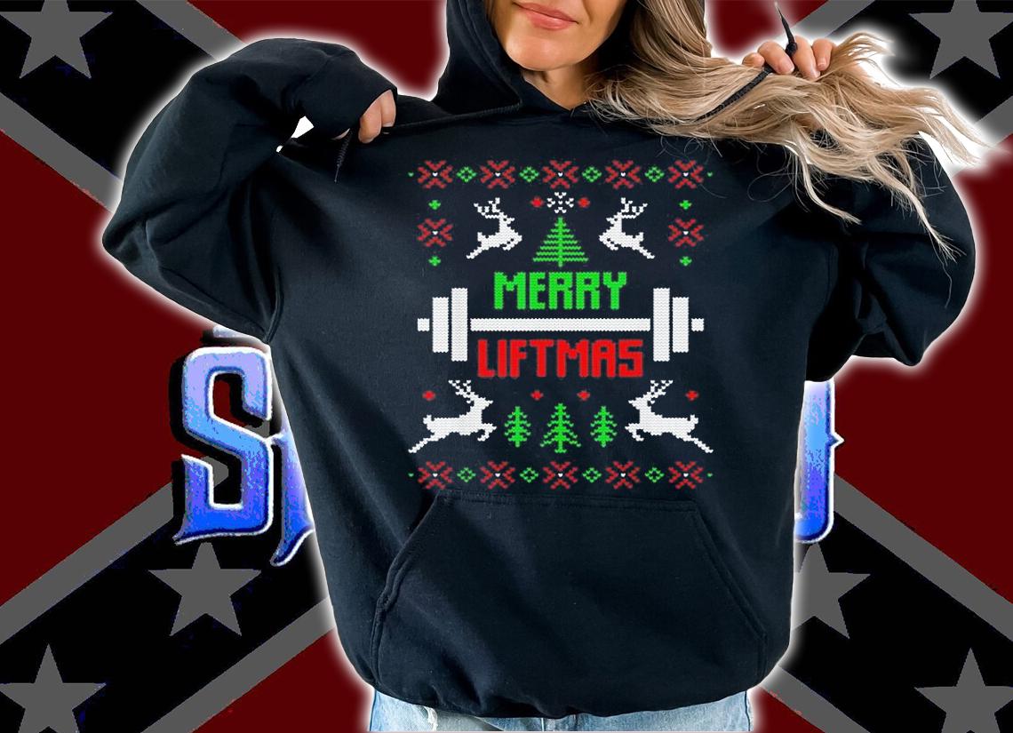 Merry Liftmas Fitness Ugly Christmas T-Shirt hoodie