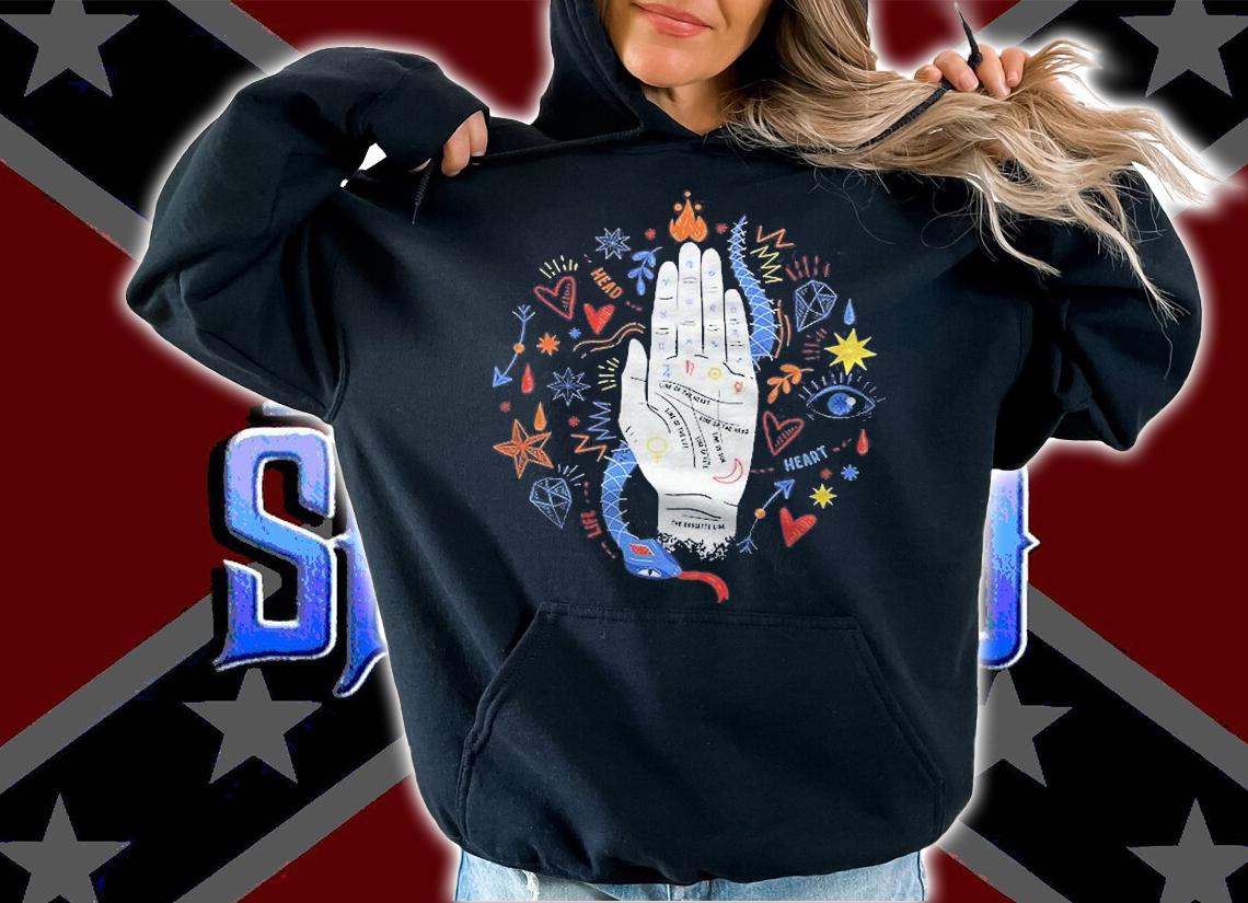 Palmistry Hand Reading Esoteric Spiritual Art Flower Symbols Ver2 Shirt hoodie