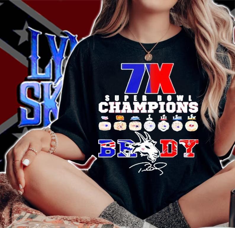 Tom Brady 7x Super Bowl Champions Signature T-Shirt