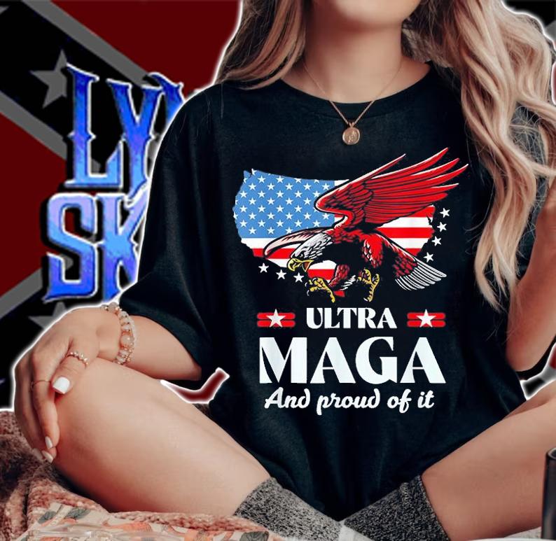 Ultra MAGA And Prooud Of It Eagle American Flag T-Shirt woman shirt