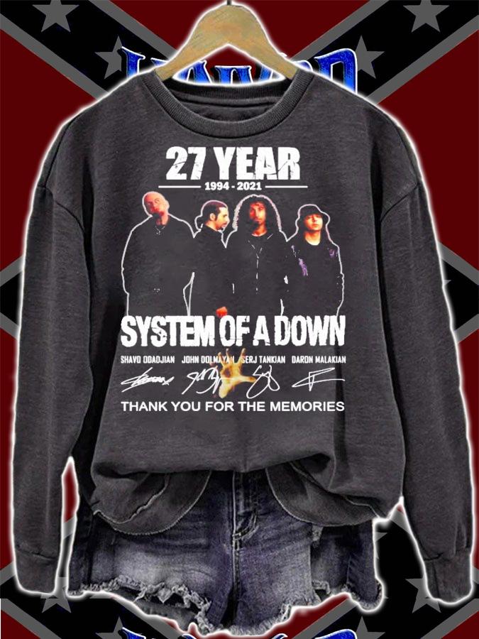 27 years 1994-2021 System Of A Down signatures t-shirt sweatshirt
