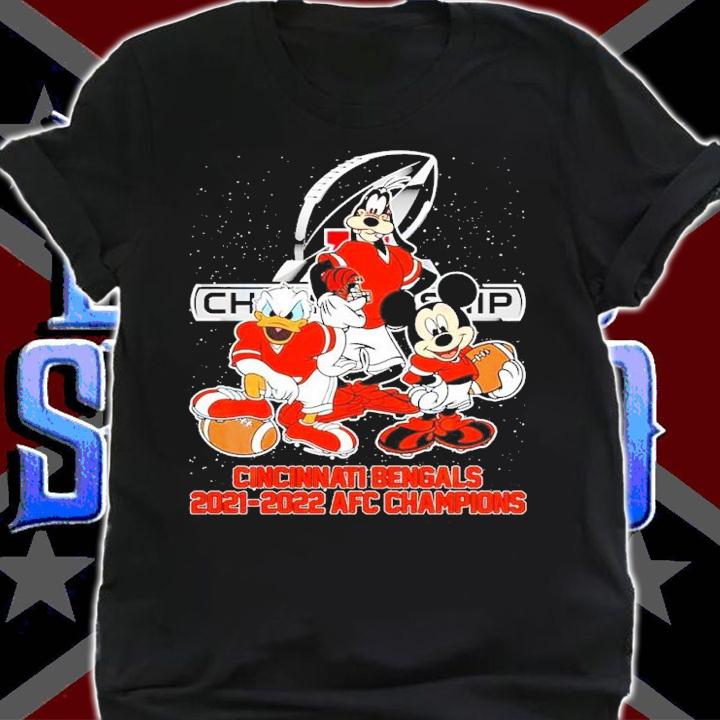 Cincinnati Bengals 2021-2022 AFC Champions Disney Mickey Mouse Shirt