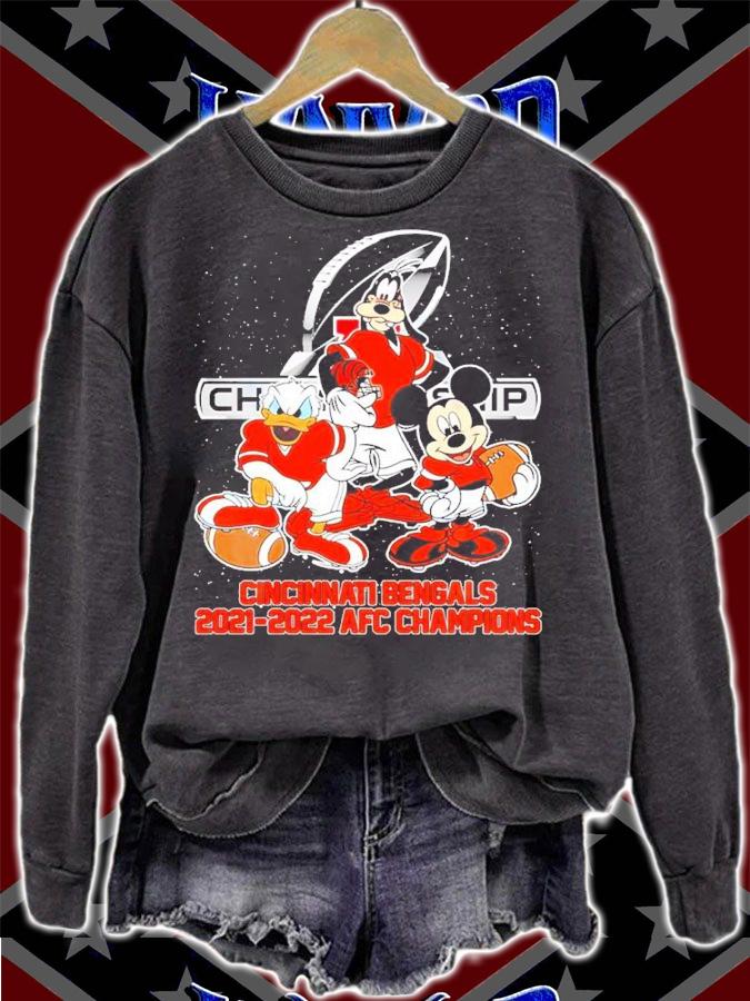 Cincinnati Bengals 2021-2022 AFC Champions Disney Mickey Mouse Shirt